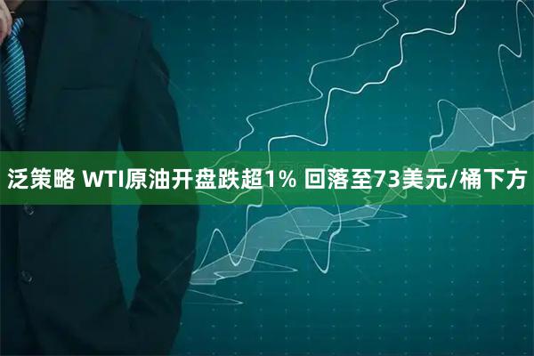 泛策略 WTI原油开盘跌超1% 回落至73美元/桶下方
