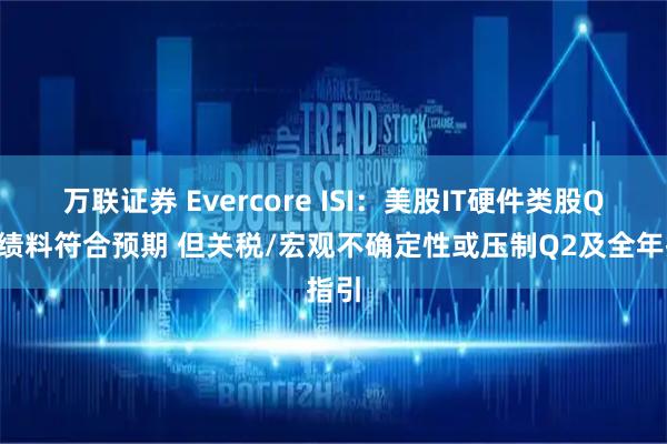 万联证券 Evercore ISI：美股IT硬件类股Q1业绩料符合预期 但关税/宏观不确定性或压制Q2及全年指引